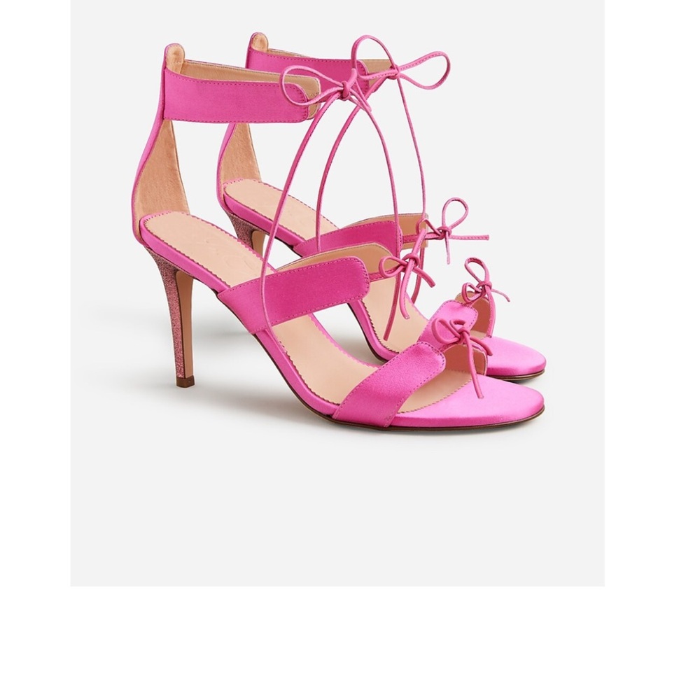 JCREW COLLECTION Vibrant Pink Lace-Up Stiletto Heels